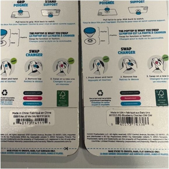 PopSockets PopGrip 2 Design Cell Phone Grip & Stand 4Pk - Picture 2 of 7